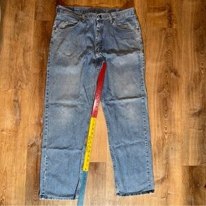 Wrangler 90s Classic Jeans 34x32 Relaxed Fit Denim Blue Work Utility Distressed
